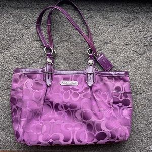 Coach Purse Zip Top Purple